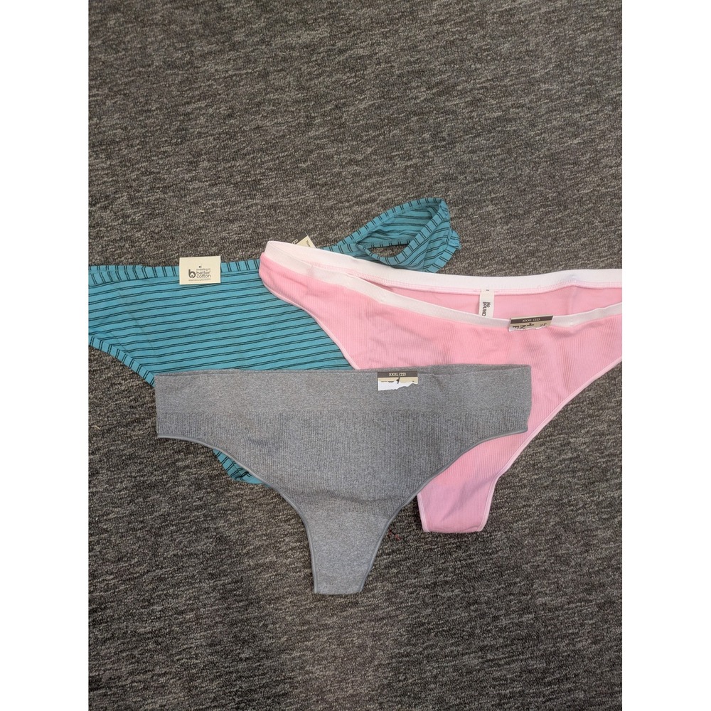 NEW No Boundaries Thong Panties Women's‎ XXXL 3pk